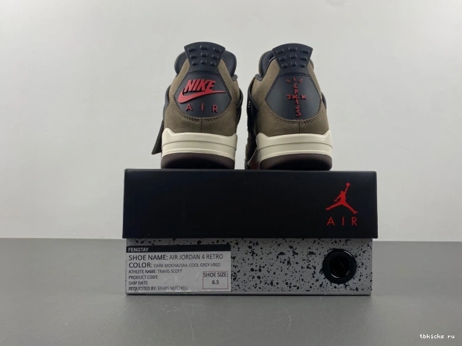 Cheap TB Scott x Air Retro Brown Jordan 4 TS AJ4-882335 Travis 0823